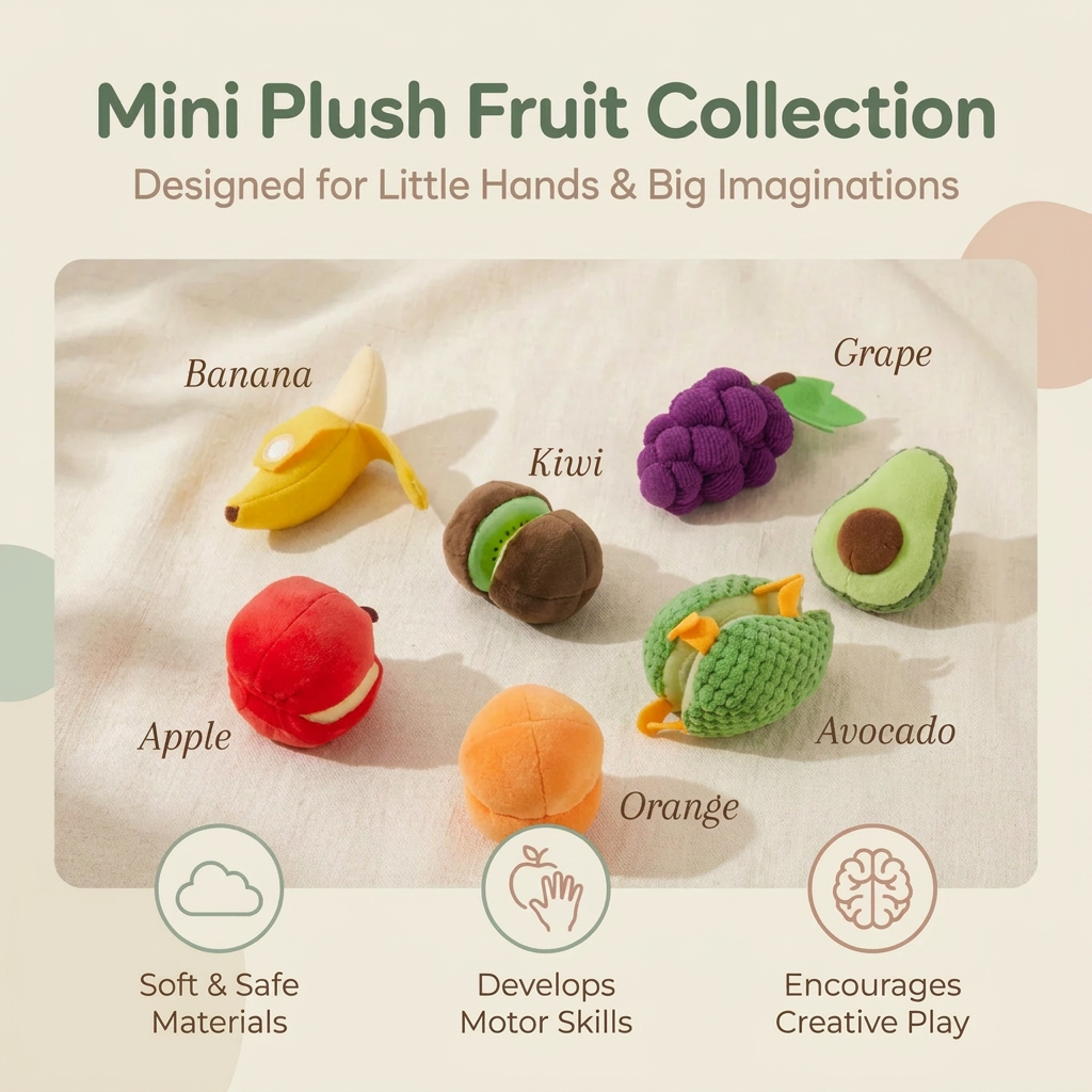 Fruit Friends Plush Activity Basket