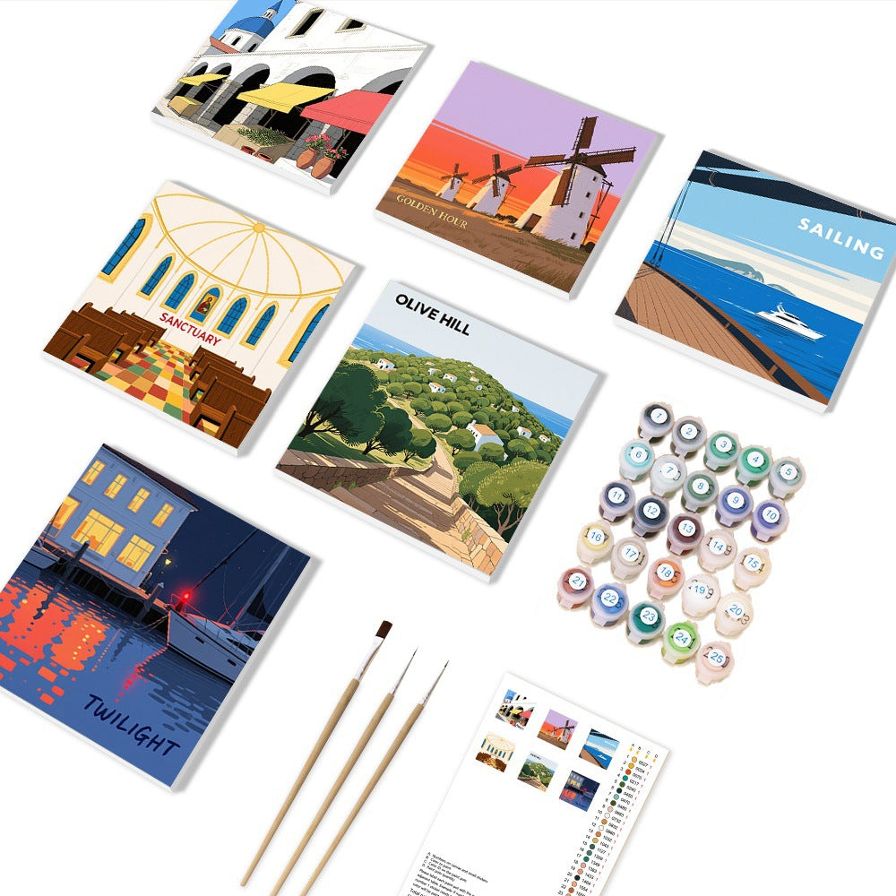 DIY Paint By Numbers Kit(6 Canvas)