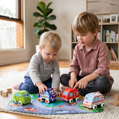 Pull Back Vehicle Plush Toy