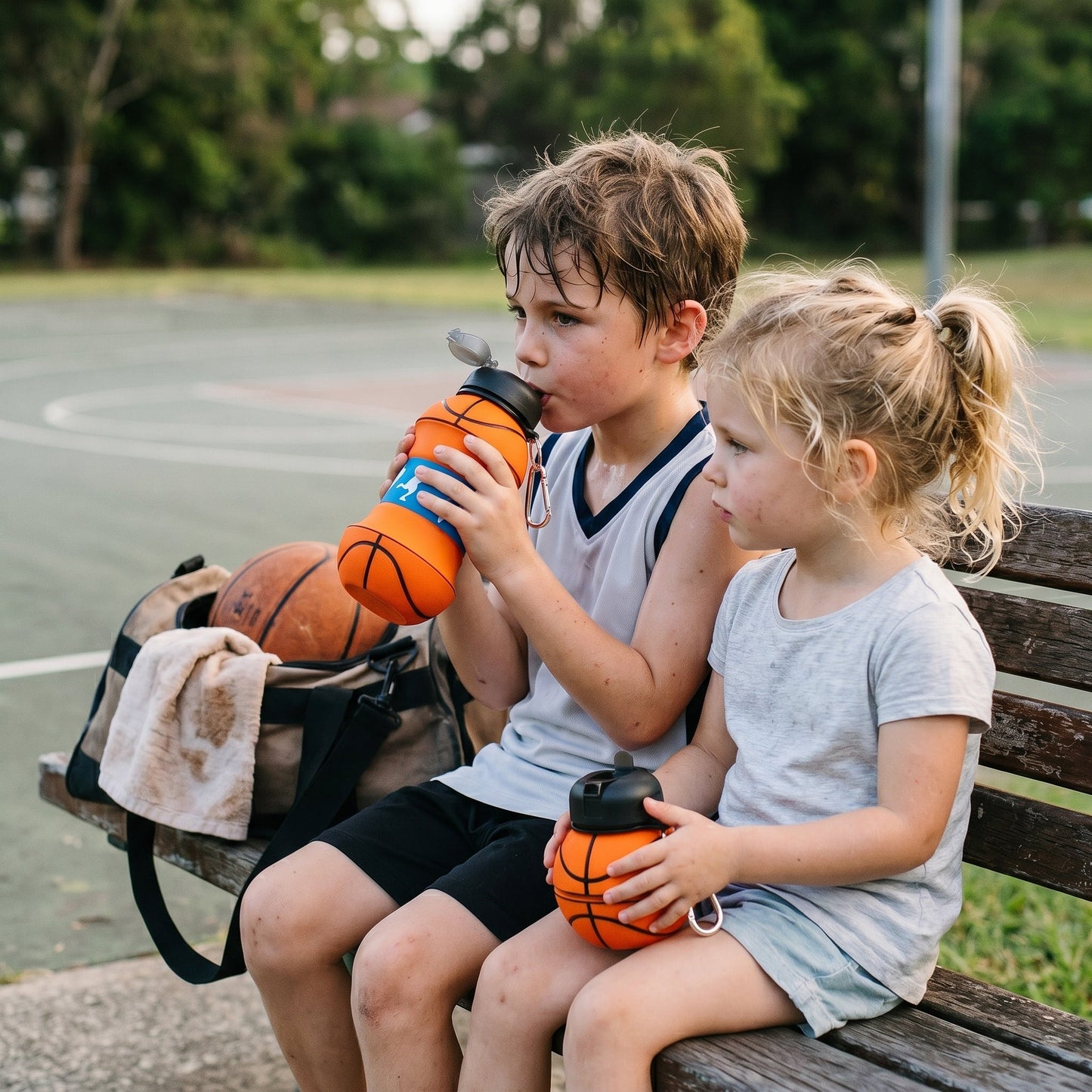 Foldable Silicone Soccer Water Bottle