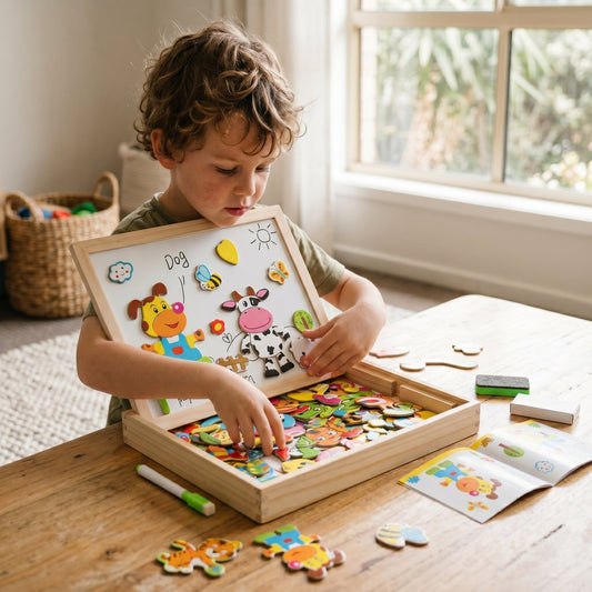 Montessori 2-in-1 Magnetic Drawing Board for Kids