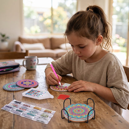 DIY Diamond Painting Mandala Coaster Kit