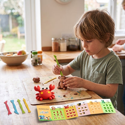 12-Colour Air Dry Clay Kit for Kids with Sculpting Tools