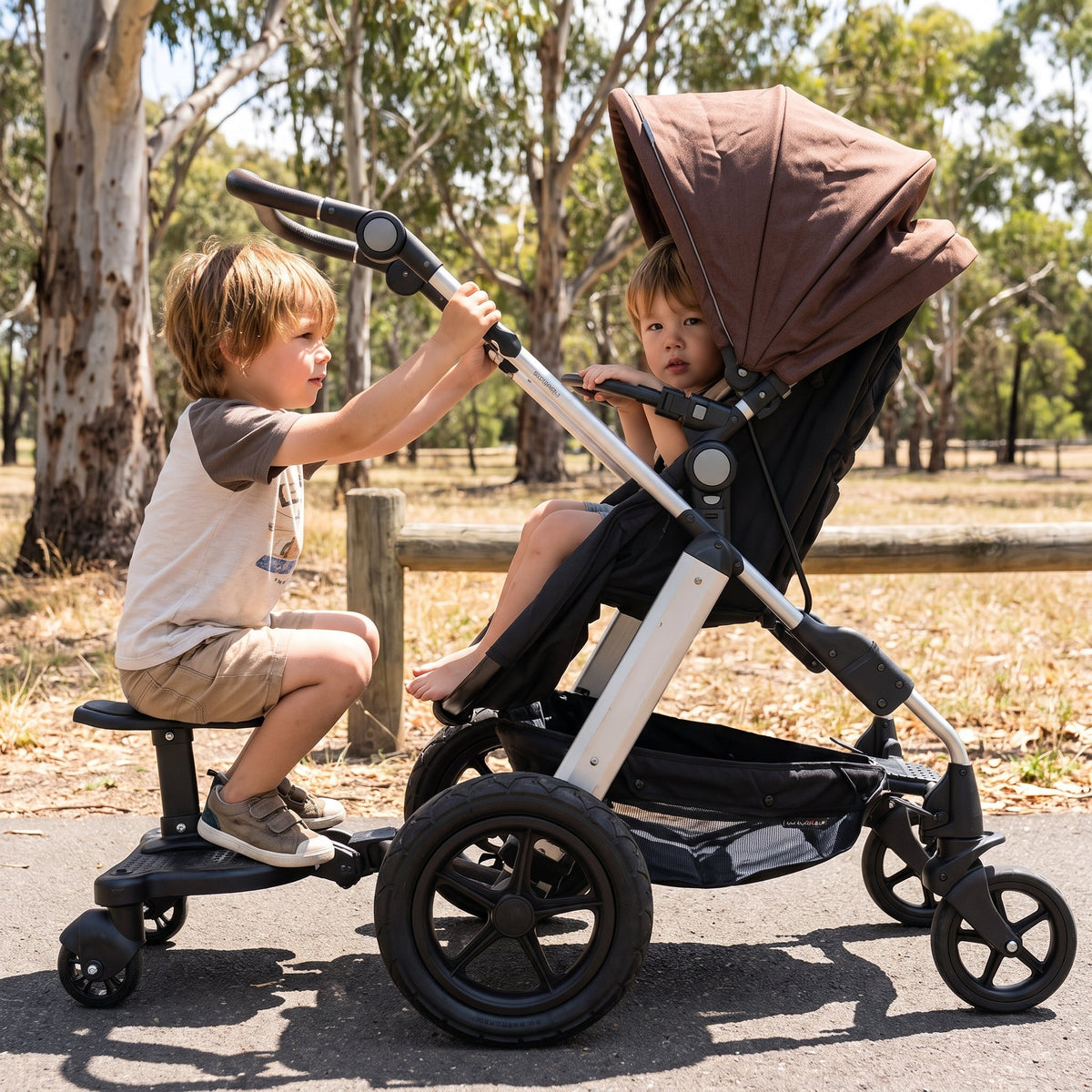 2 in 1 Universal Pram Ride-On Board with Seat