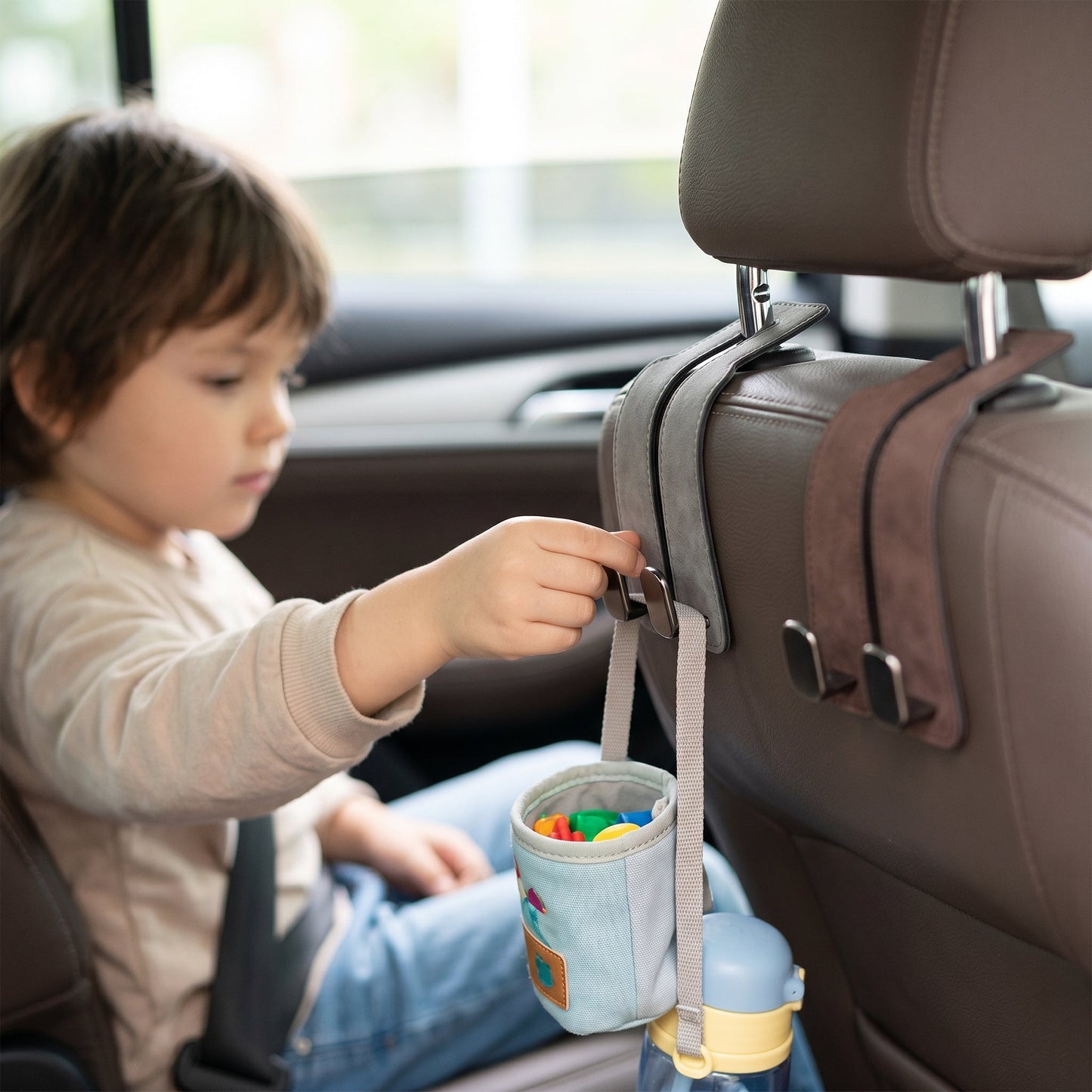 Leather Car Headrest Hooks