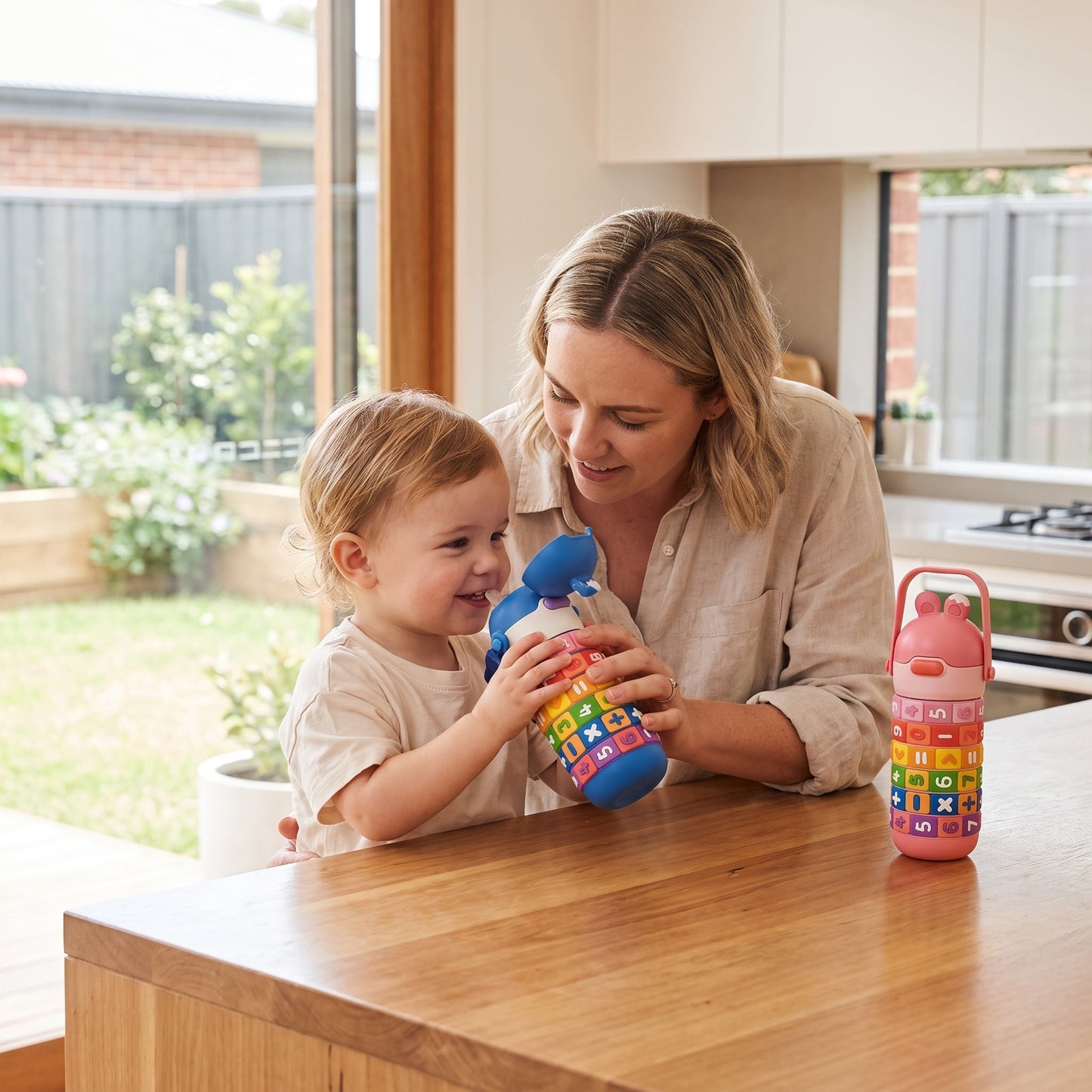Kids Fun Learning Water Bottle Stainless Steel