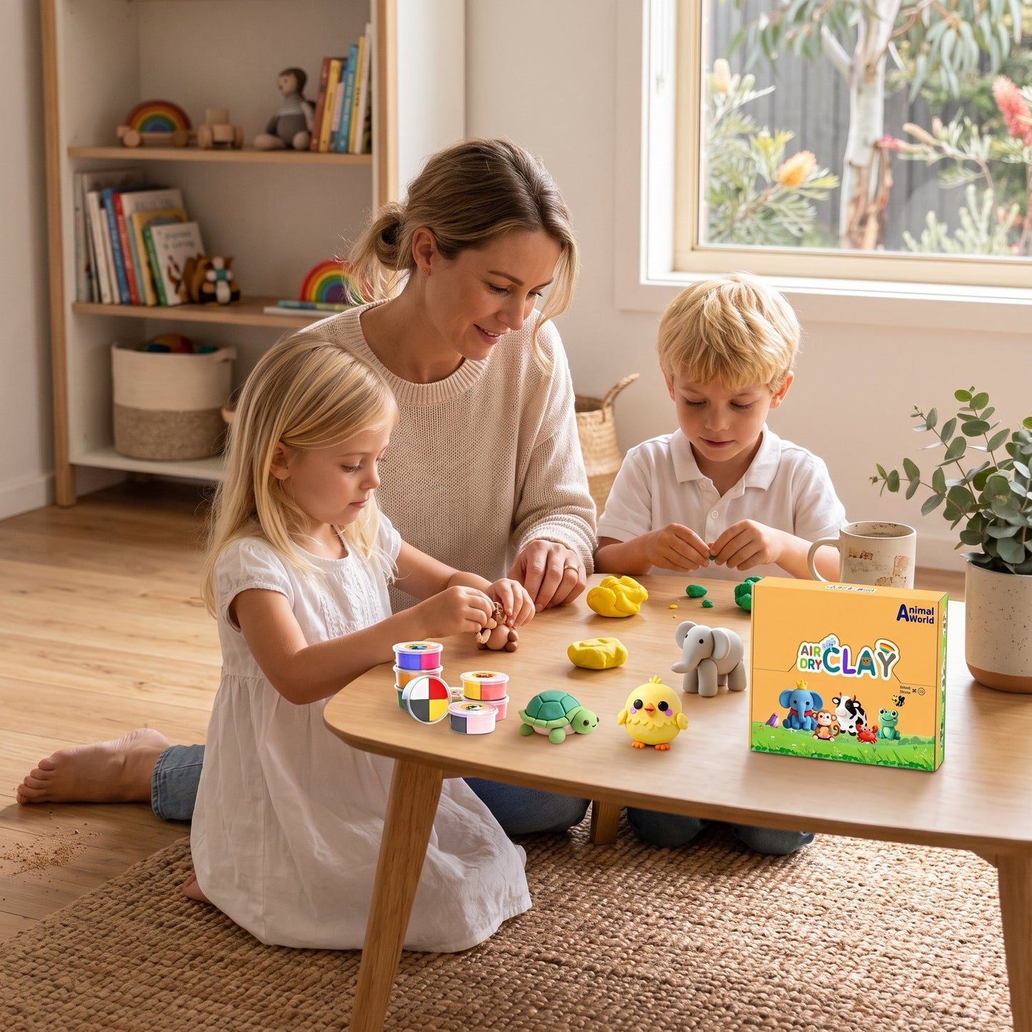 12-Colour Air Dry Clay Kit for Kids with Sculpting Tools