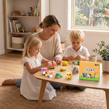 12-Colour Air Dry Clay Kit for Kids with Sculpting Tools