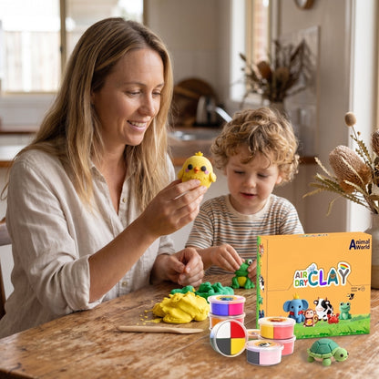 12-Colour Air Dry Clay Kit for Kids with Sculpting Tools