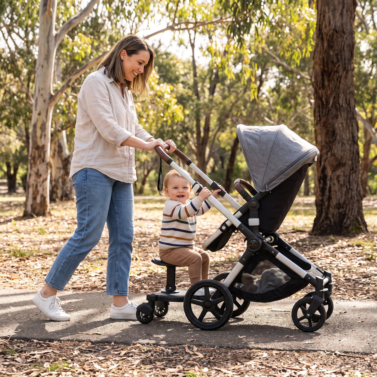 2 in 1 Universal Pram Ride-On Board with Seat