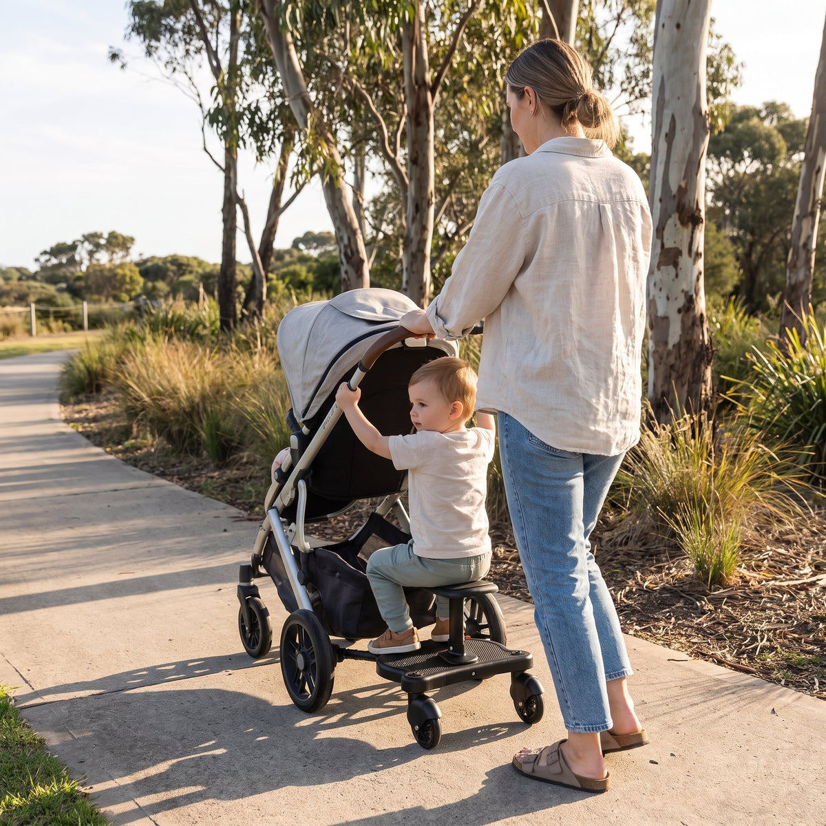 2 in 1 Universal Pram Ride-On Board with Seat