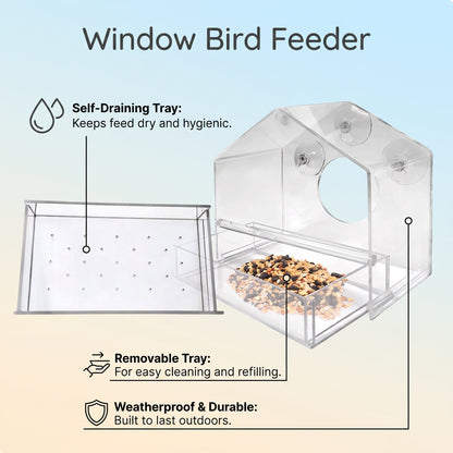 Acrylic Window Bird Feeder
