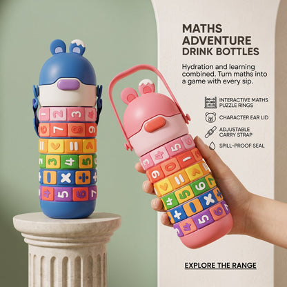 Kids Fun Learning Water Bottle Stainless Steel