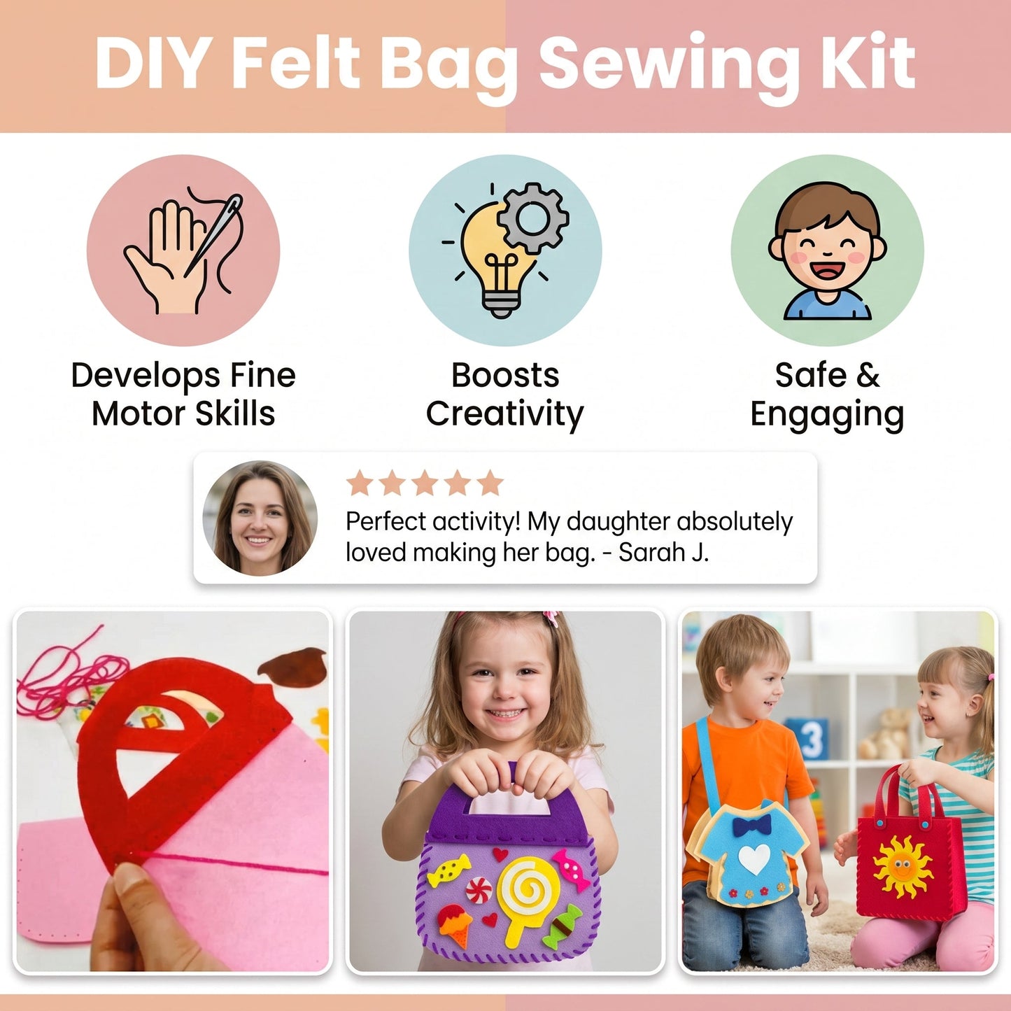 DIY Felt Bag Sewing Kit for Kids