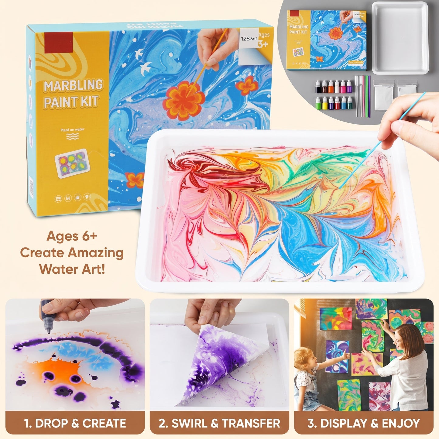 Kids Water Marbling Paint Kit