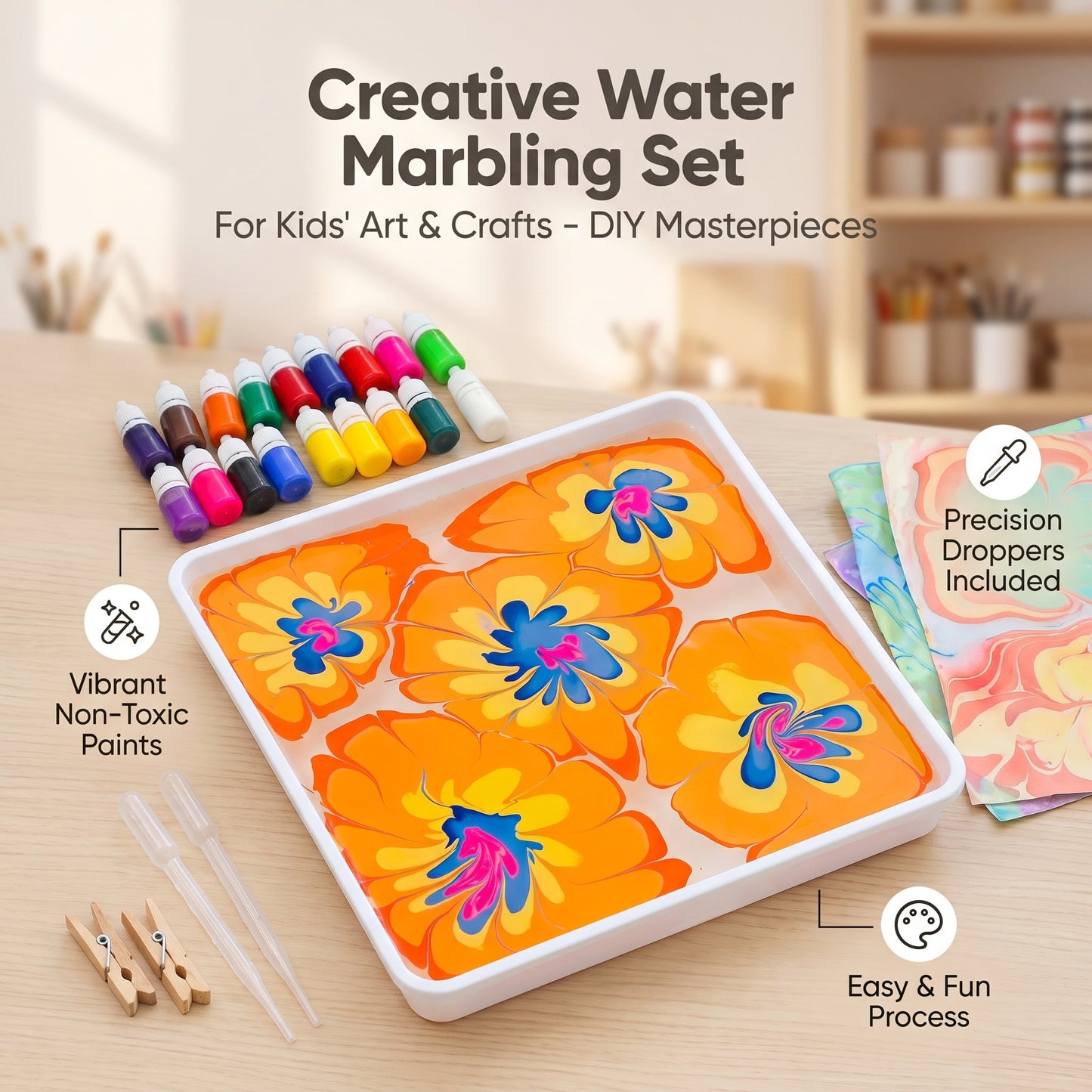 Kids Water Marbling Paint Kit