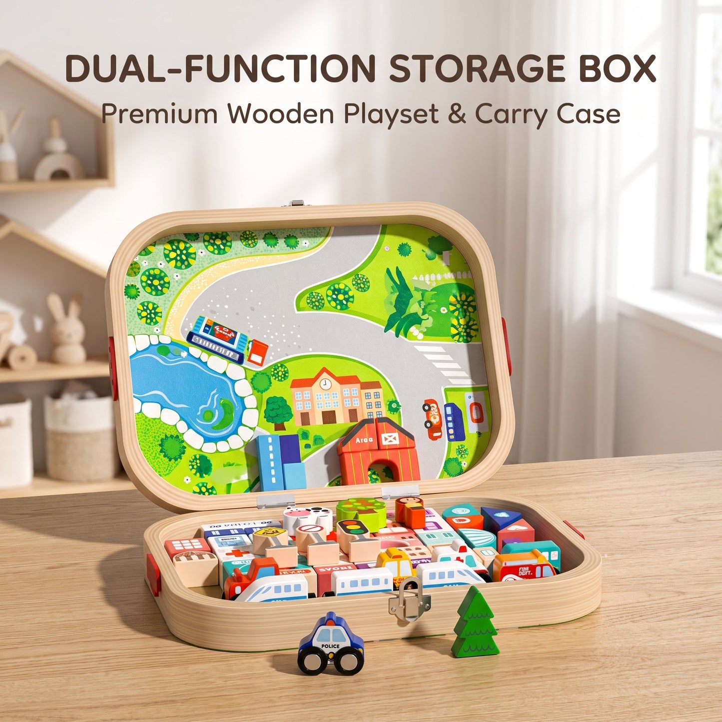 Wooden City Train Set