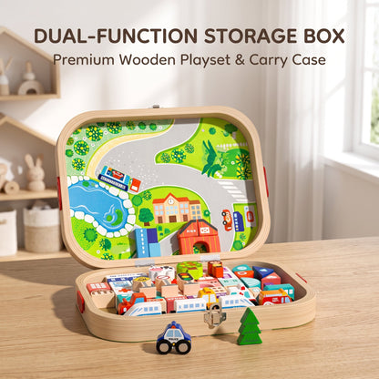 Wooden City Train Set