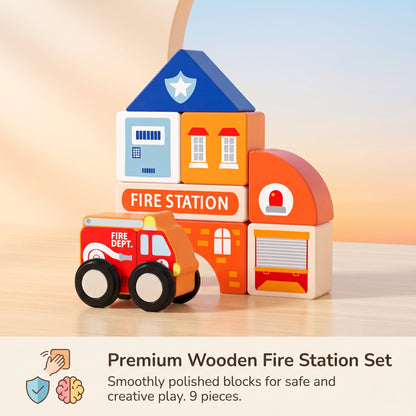 Wooden City Train Set