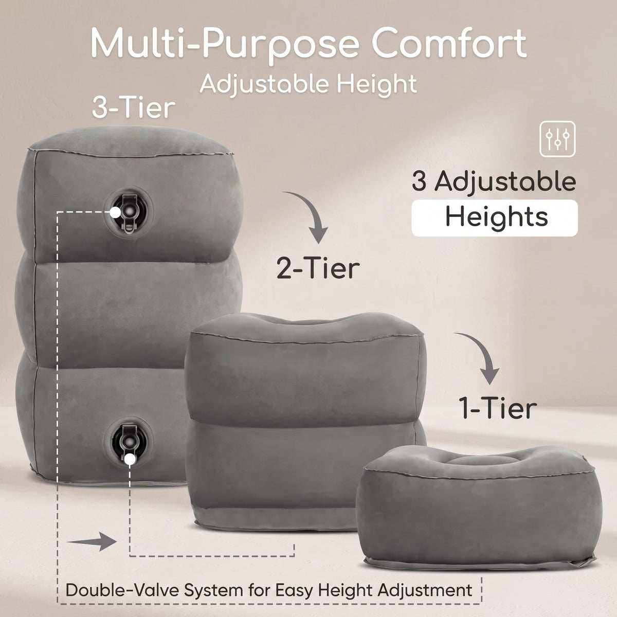 Inflatable Travel Foot Rest Cushion