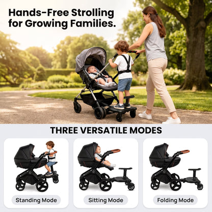 2 in 1 Universal Pram Ride-On Board with Seat