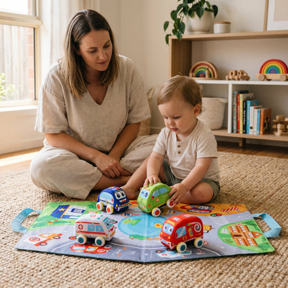 Pull Back Vehicle Plush Toy