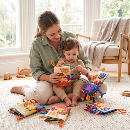 3D Animal Tails Sensory Cloth Book