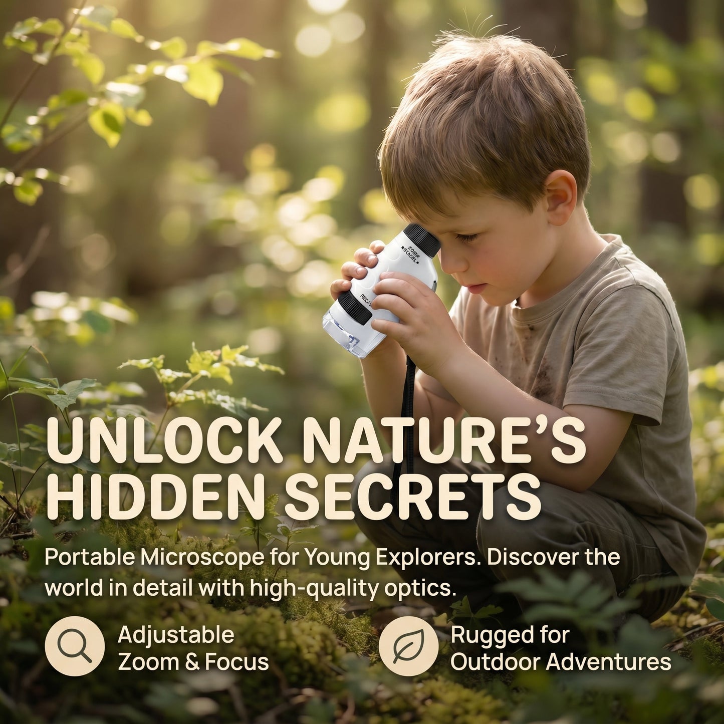 Kids Pocket Microscope with LED Light