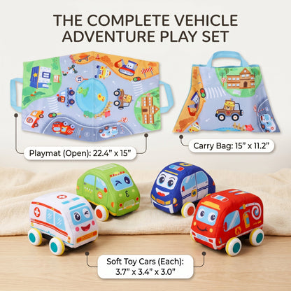 Pull Back Vehicle Plush Toy
