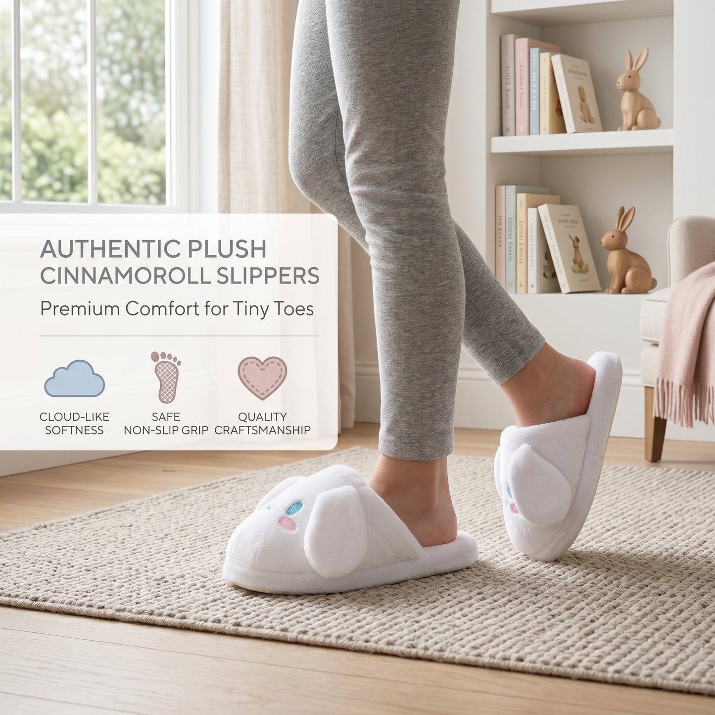 Moving Ear Bunny Slippers