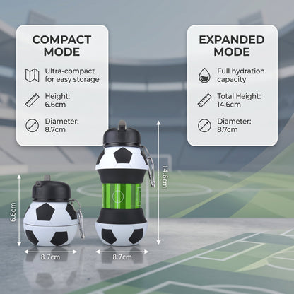 Foldable Silicone Soccer Water Bottle