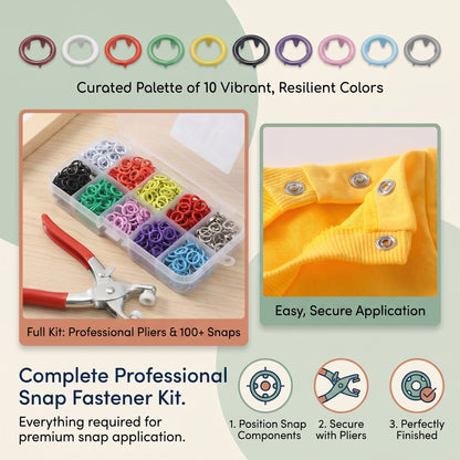 Snap Fastener Kit for Clothing and Crafts