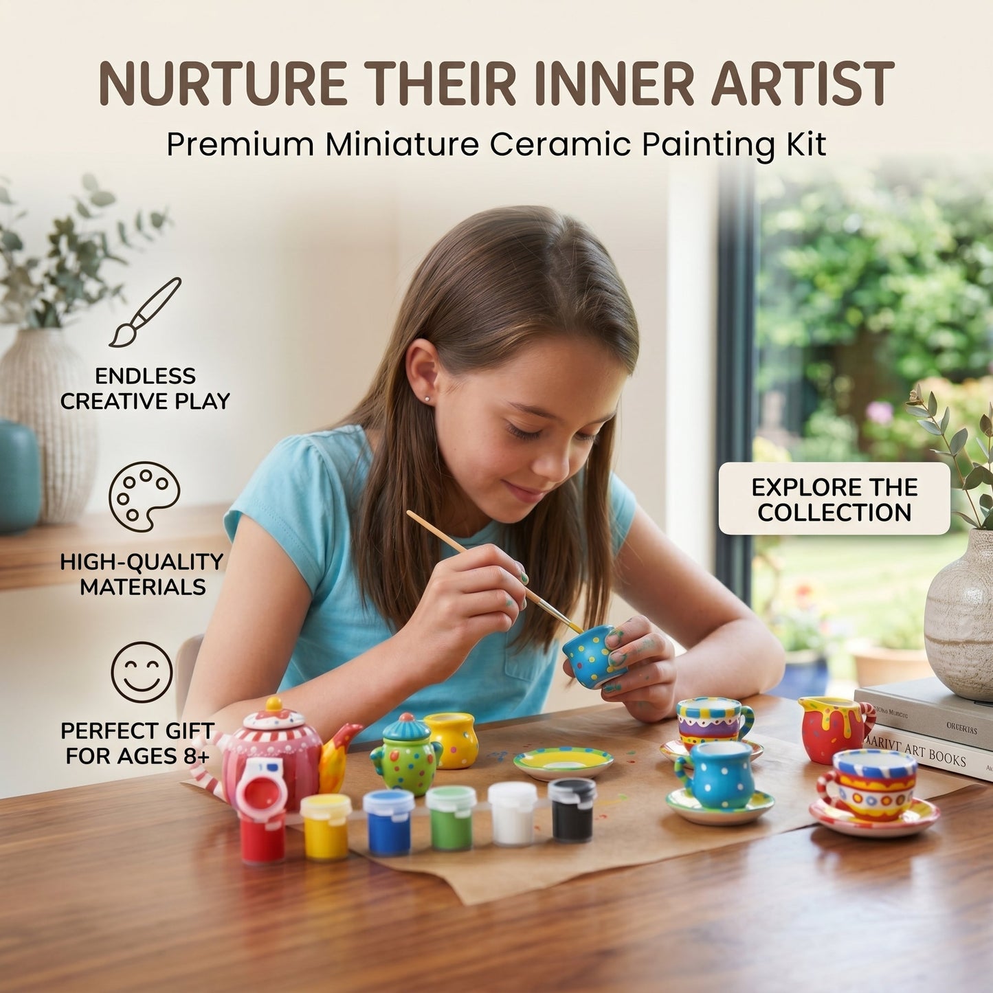 DIY Tea Set Painting Kit 13PCS