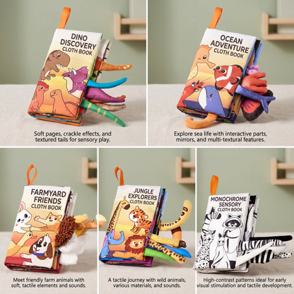 3D Animal Tails Sensory Cloth Book