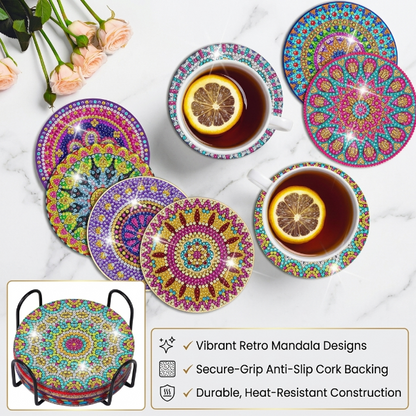 DIY Diamond Painting Mandala Coaster Kit