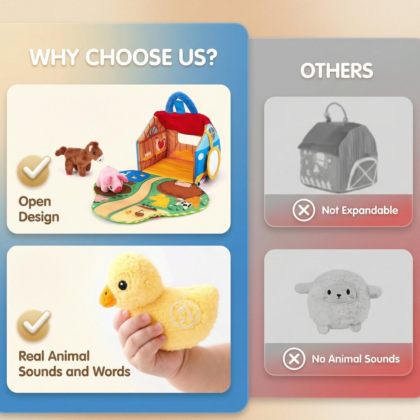 Plush Farm Animal Set with Sounds