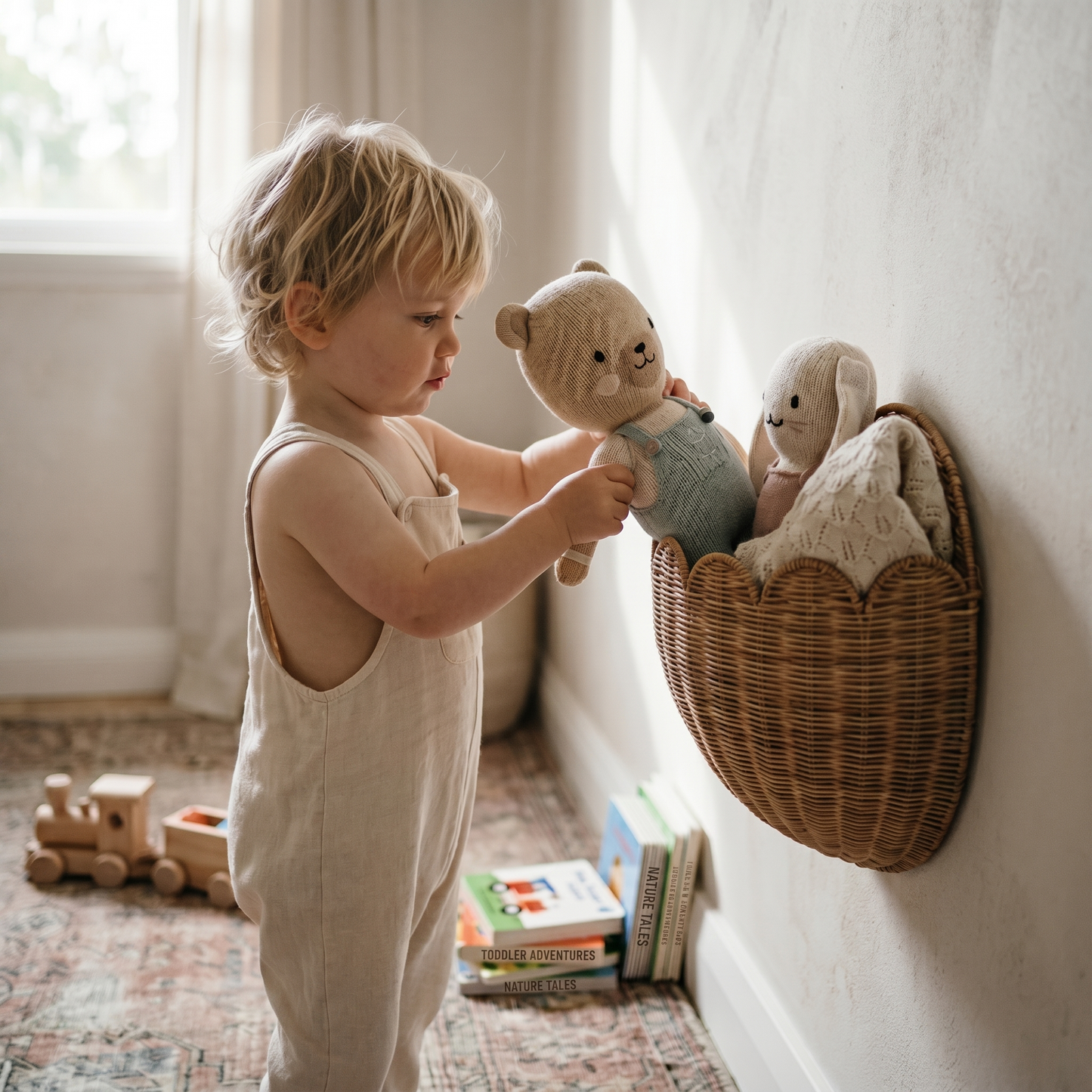 Nursery Wall Basket for Plush Toys