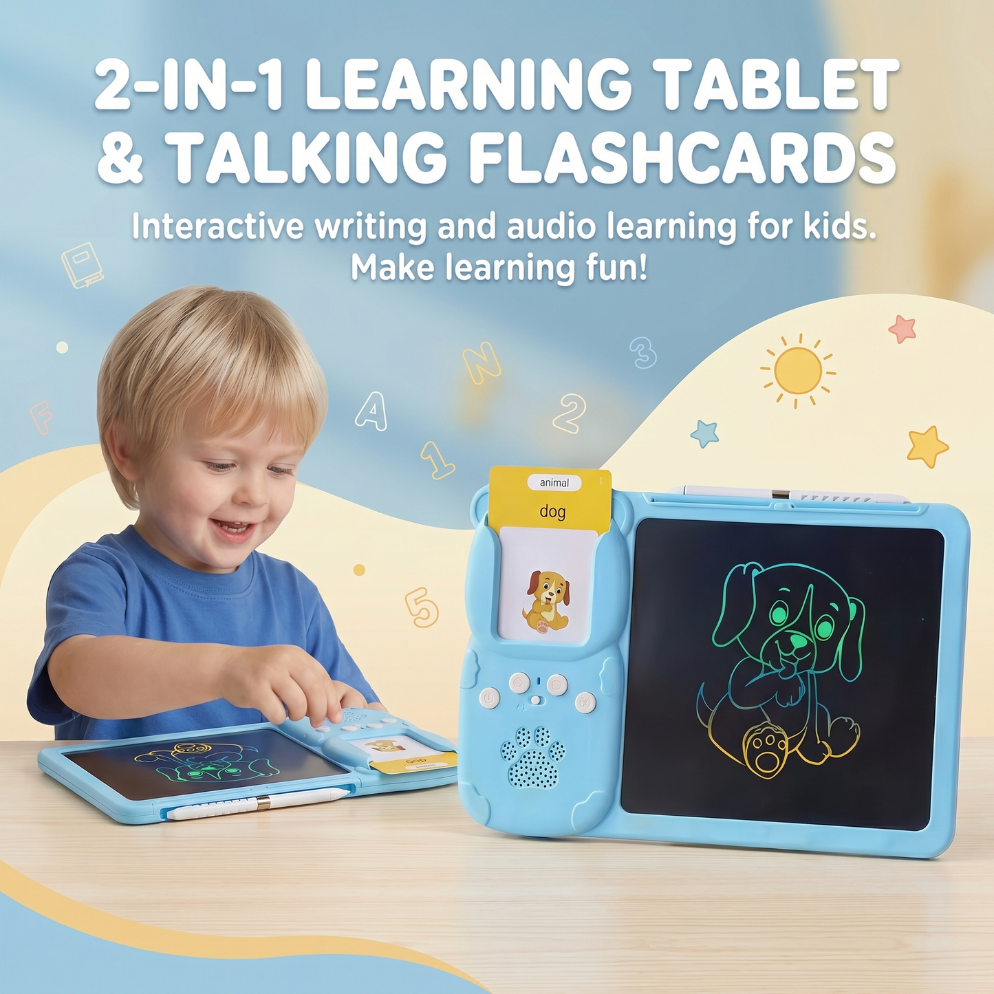 2 in 1 Kids Learning Tablet 224 Cards