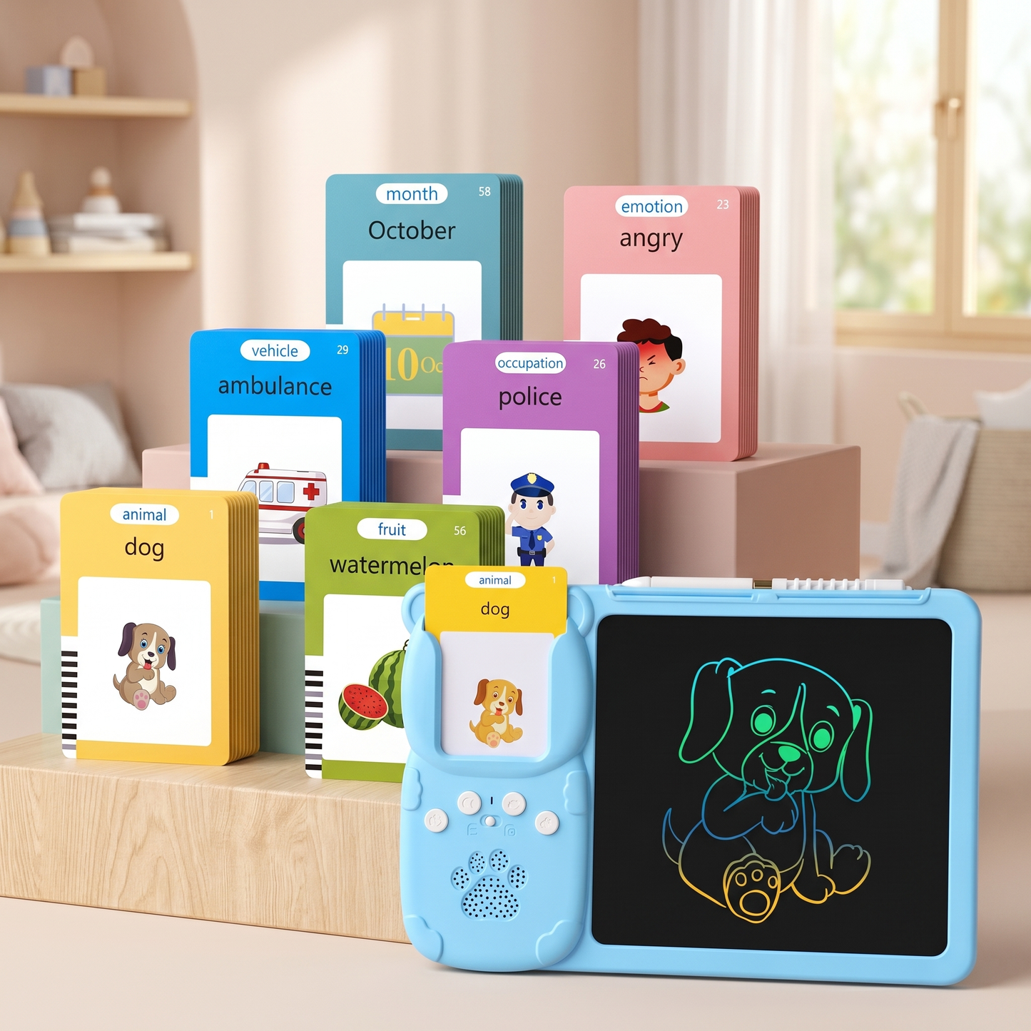 2 in 1 Kids Learning Tablet 224 Cards