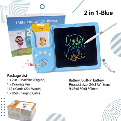 2 in 1 Kids Learning Tablet 224 Cards