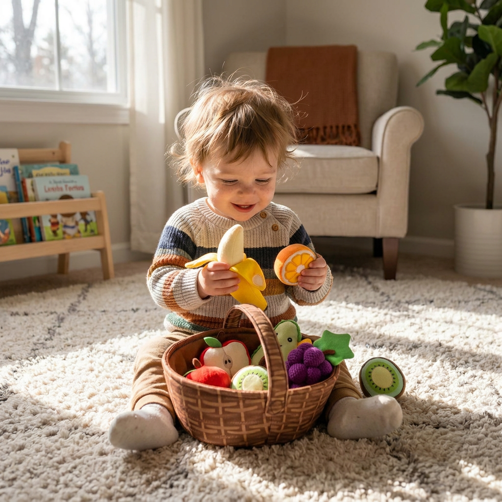 Fruit Friends Plush Activity Basket