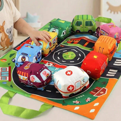 2 in 1 Plush Cars & Play Mat