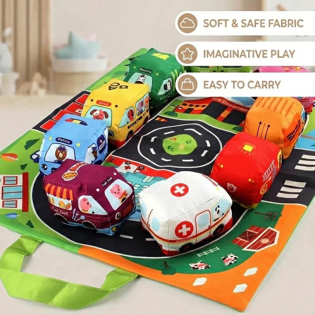 2 in 1 Plush Cars & Play Mat