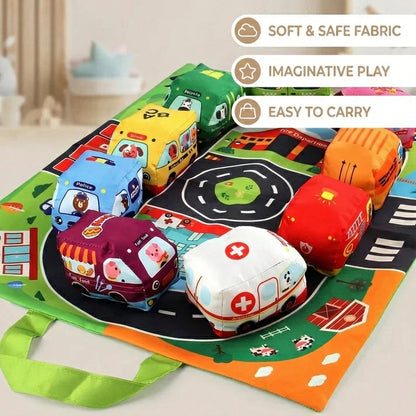 2 in 1 Plush Cars & Play Mat