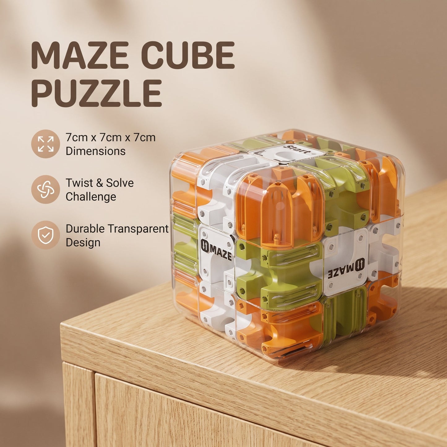 3D Rolling Ball Maze Cube Puzzle for Kids