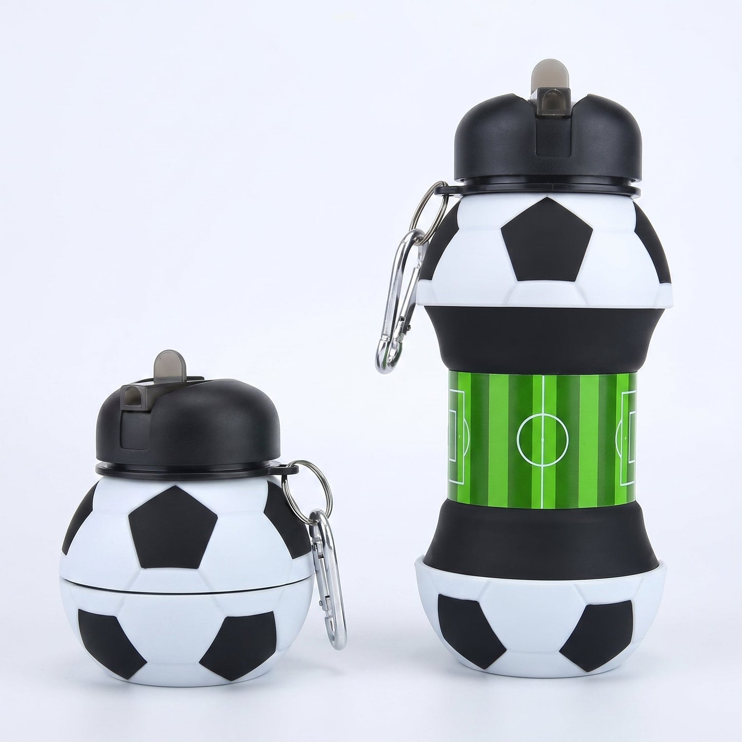 Foldable Silicone Soccer Water Bottle