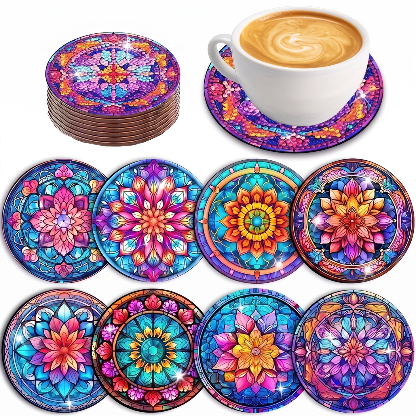 DIY Diamond Painting Mandala Coaster Kit