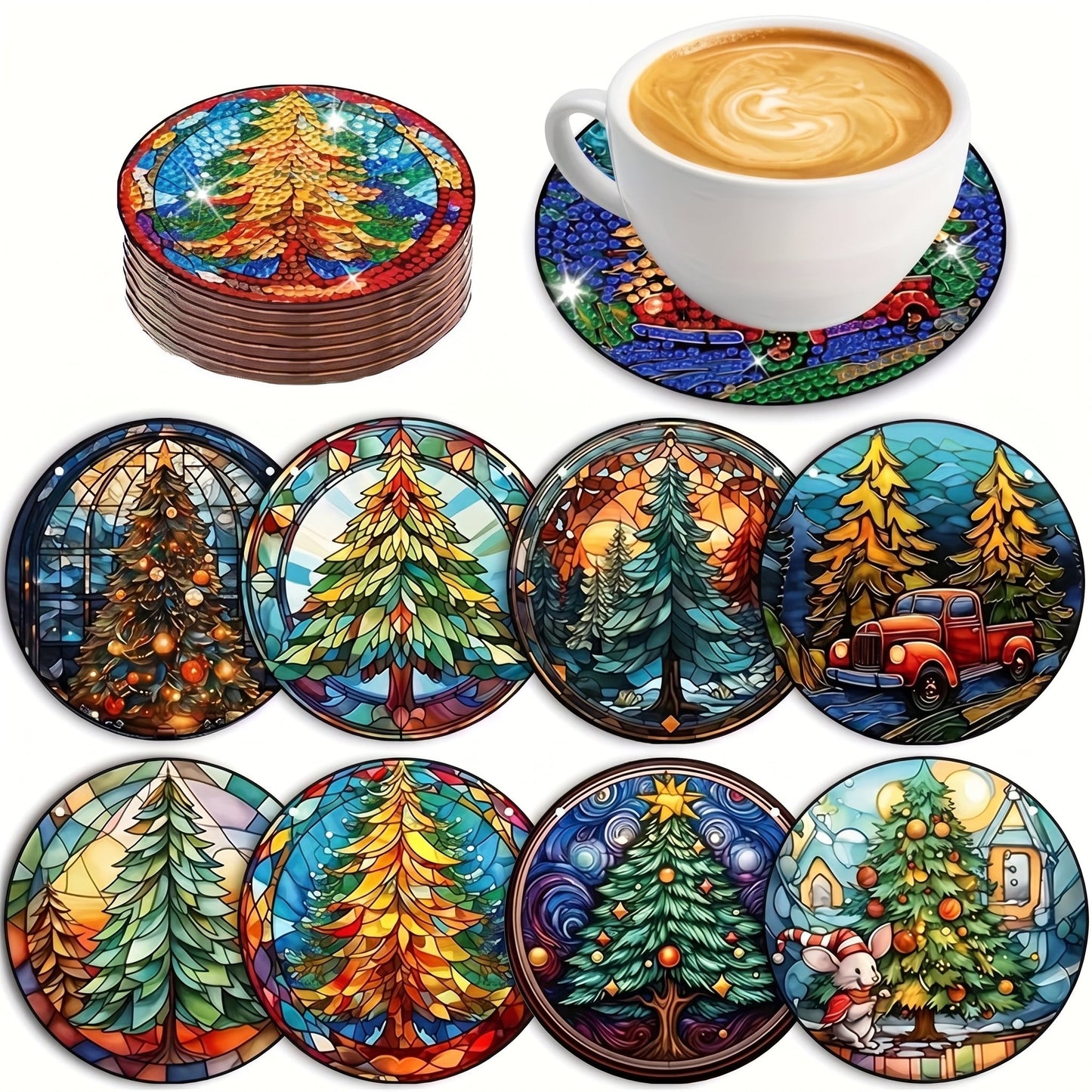 DIY Diamond Painting Mandala Coaster Kit