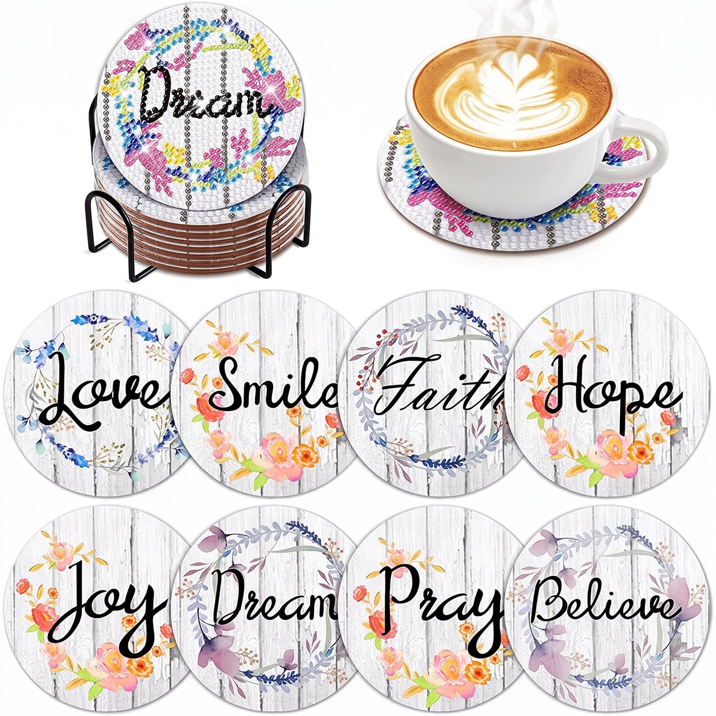 DIY Diamond Painting Mandala Coaster Kit
