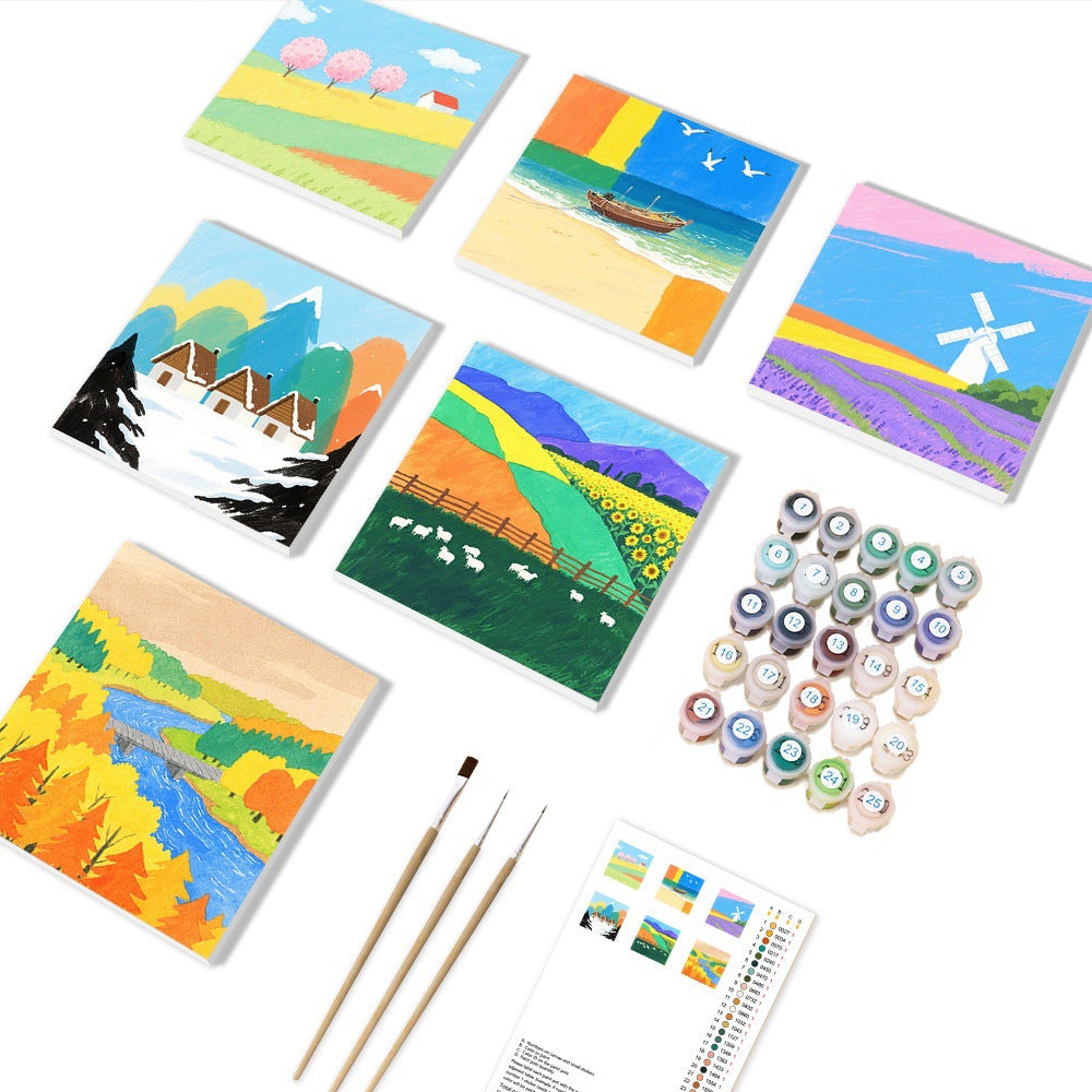DIY Paint By Numbers Kit(6 Canvas)